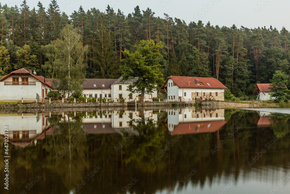 Cerveny mlyn mill at Luznice river, Czech Republic