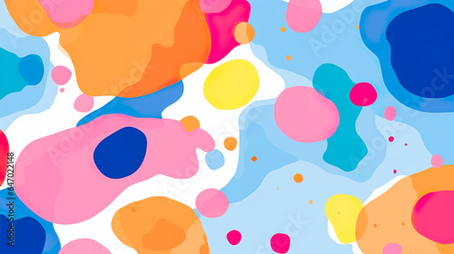 子どもが描いたようなカラフルで抽象的な模様