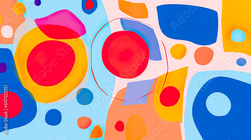 子どもが描いたようなカラフルで抽象的な模様