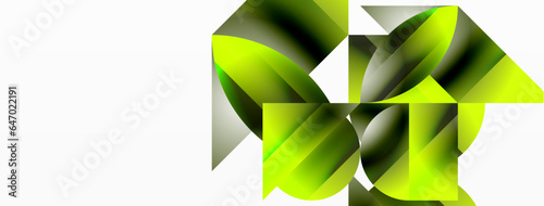 Serene gradient template. Circles and triangles mingle in minimalist perfection. Gentle fusion of forms and hues creates balanced yet captivating backdrop, embodying modern sophistication