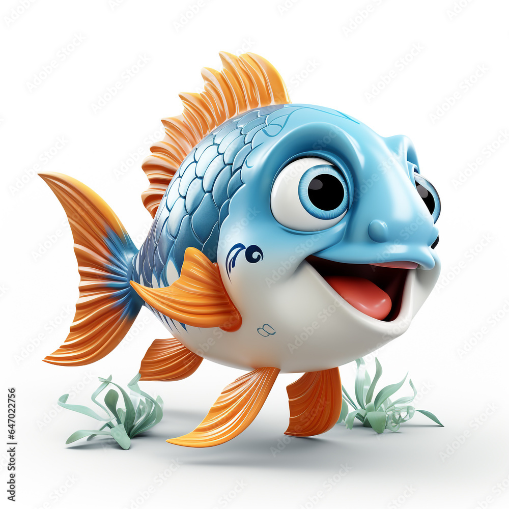 Cute 3D cartoon fish Cute 3D cartoon fish