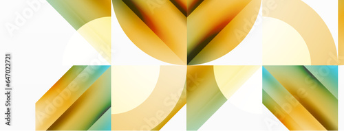 Minimalist marvel - squares and circles unite in harmonious geometry. Muted tones weave serene backdrop where structured tiles form dance of timeless elegance, epitomizing modern simplicity