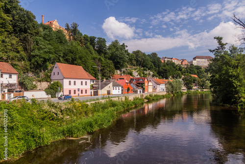 View of Luznice river in Tabor city, Czech Republic