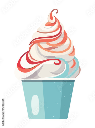 Cute cartoon cupcakes symbolize sweet winter celebration fun