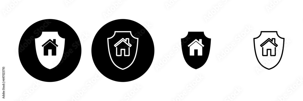Home insurance icon set. home protection icon