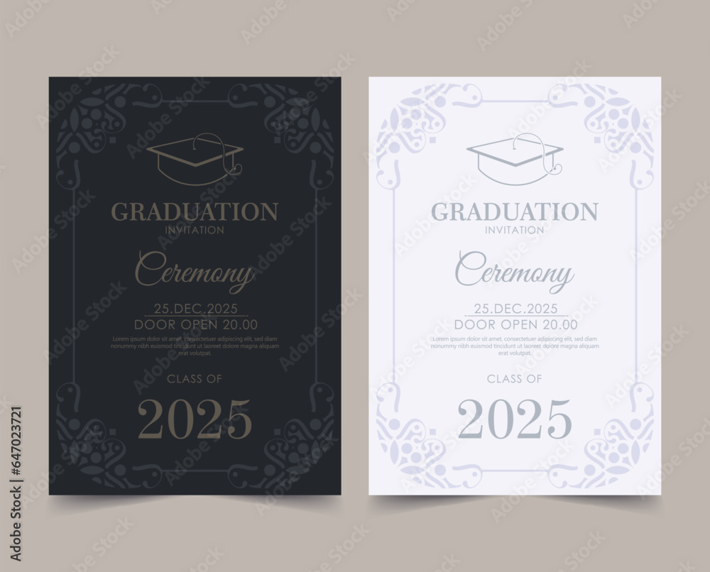 graduation invitation with ornament template