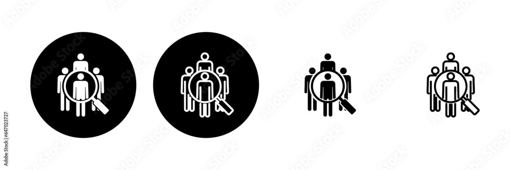 Hiring icon set. Search job vacancy icon. Human resources concept. Recruitment Hiring icon set. Search job vacancy icon. Human resources concept. Recruitment