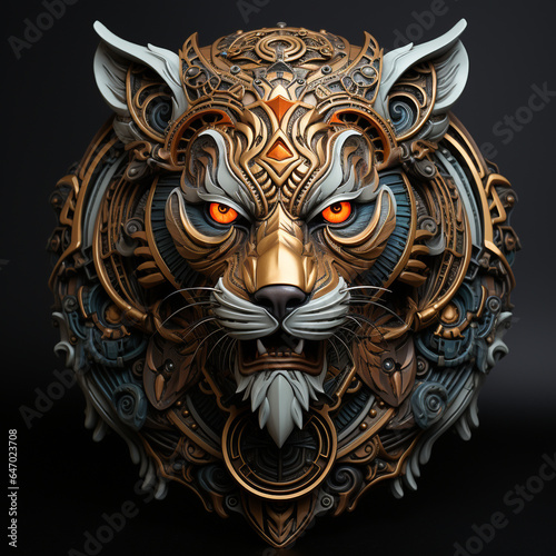 realistic 3d tiger head illustration