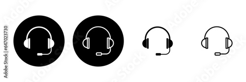 Headphone icon set. Headvector icon symbols