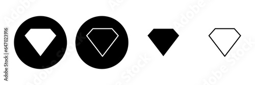 Diamond icon set. diamond gems vector icon.