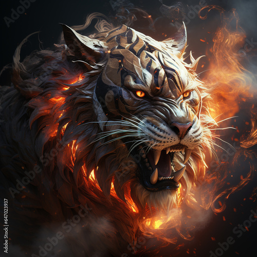 realistic 3d tiger head illustration