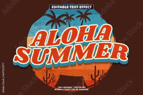 Vintage retro text effect with retro summer vibes background. Vintage printing template for poster and tshirt design. Outdoor design with retro concept