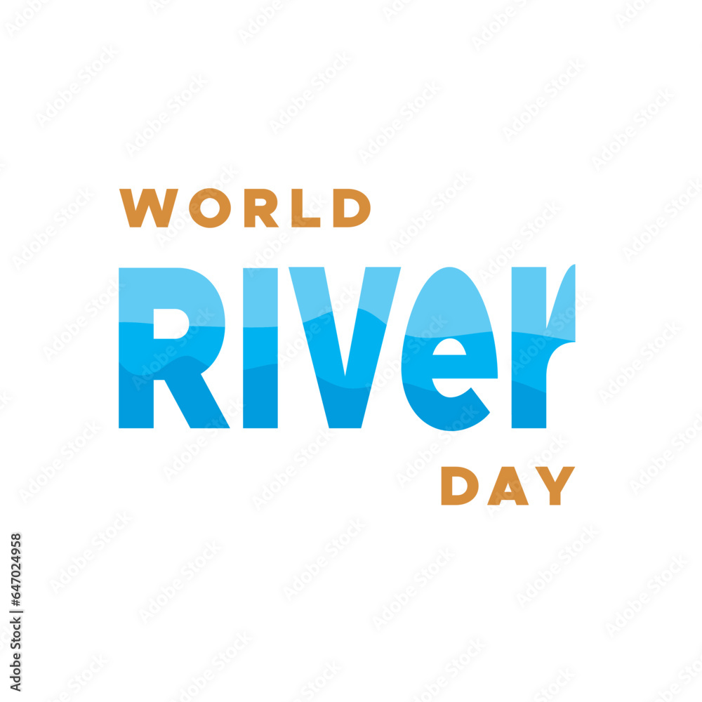 2023 new River day vector illustration design with water or water waves in the text river,24 September river day celebration vector design