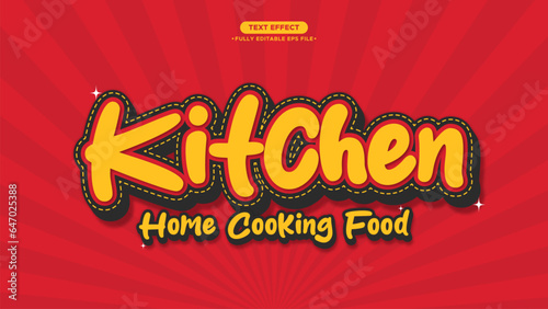 Kitchen and Food Logotype Vector Text Effect Fully Editable Text and Font