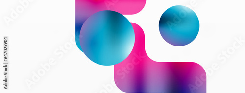 Gradient Geometry. Minimalist Fusion of Lines and Circles, Crafting Serene, Captivating Abstract Background