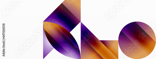 Serene gradient template. Circles and triangles mingle in minimalist perfection. Gentle fusion of forms and hues creates balanced yet captivating backdrop, embodying modern sophistication