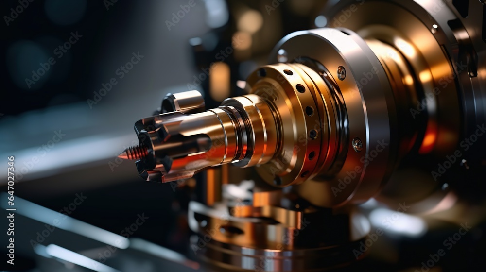 Fototapeta premium Cnc Turning drill Generative AI