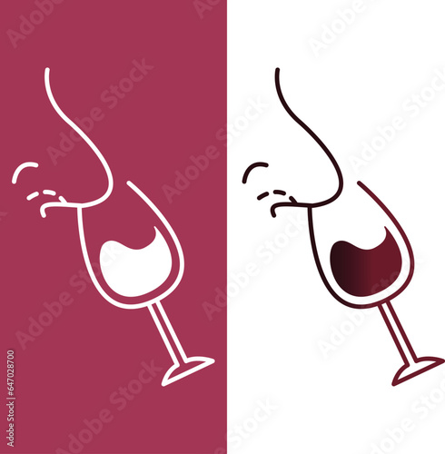 icon smell or taste glass of wine