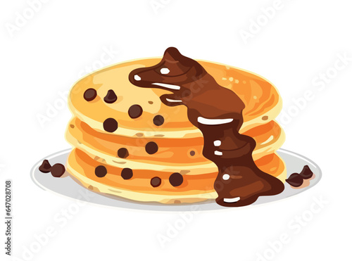 Stack of pancakes with syrup and butter.