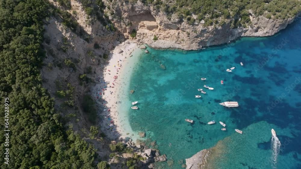 Coast of Baunei, Cliffs and crystal clear water, Aerial view, Sardinia, Italy Coast of Baunei, Cliffs and crystal clear water, Aerial view, Sardinia, Italy
