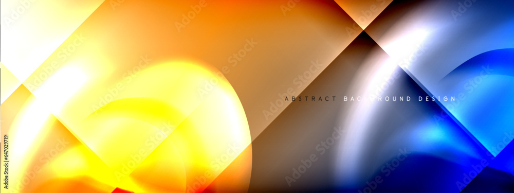 Color gradient shadows and light effects background. Lens flares and circles design. Trendy simple fluid color gradient abstract background with dynamic straight shadow line effect