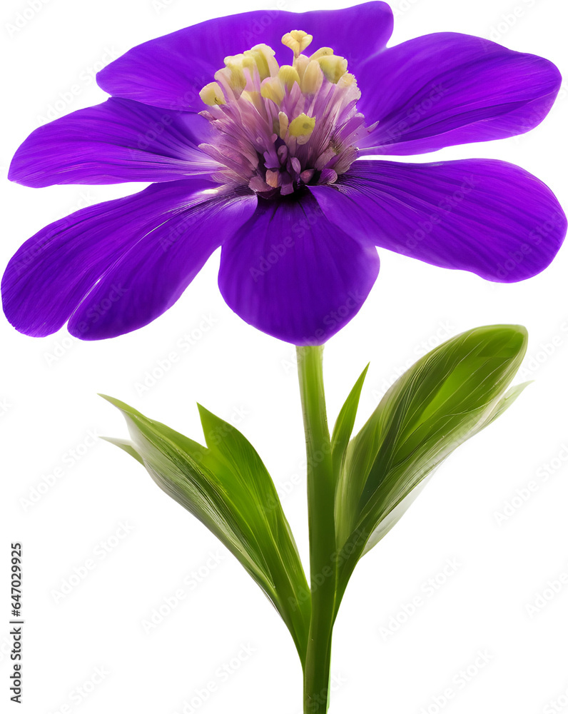 Fototapeta premium Purple flowers on a white background. AI- Generated.