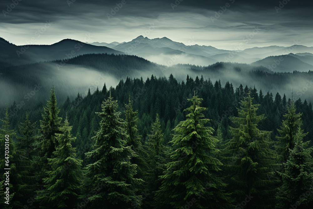 green wild forest landscape,walpaper and background.