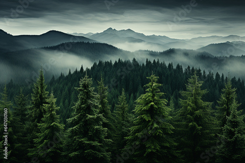 green wild forest landscape walpaper and background.
