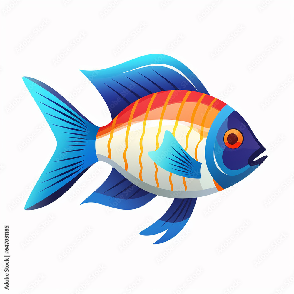 Exotic Fish on White Underwater Charisma