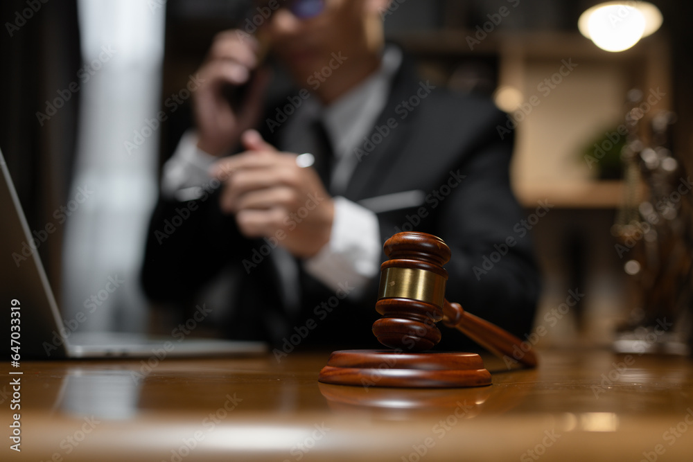 Judge gavel with Justice lawyers having team Concepts of Law and Legal services Judge gavel with Justice lawyers having team Concepts of Law and Legal services