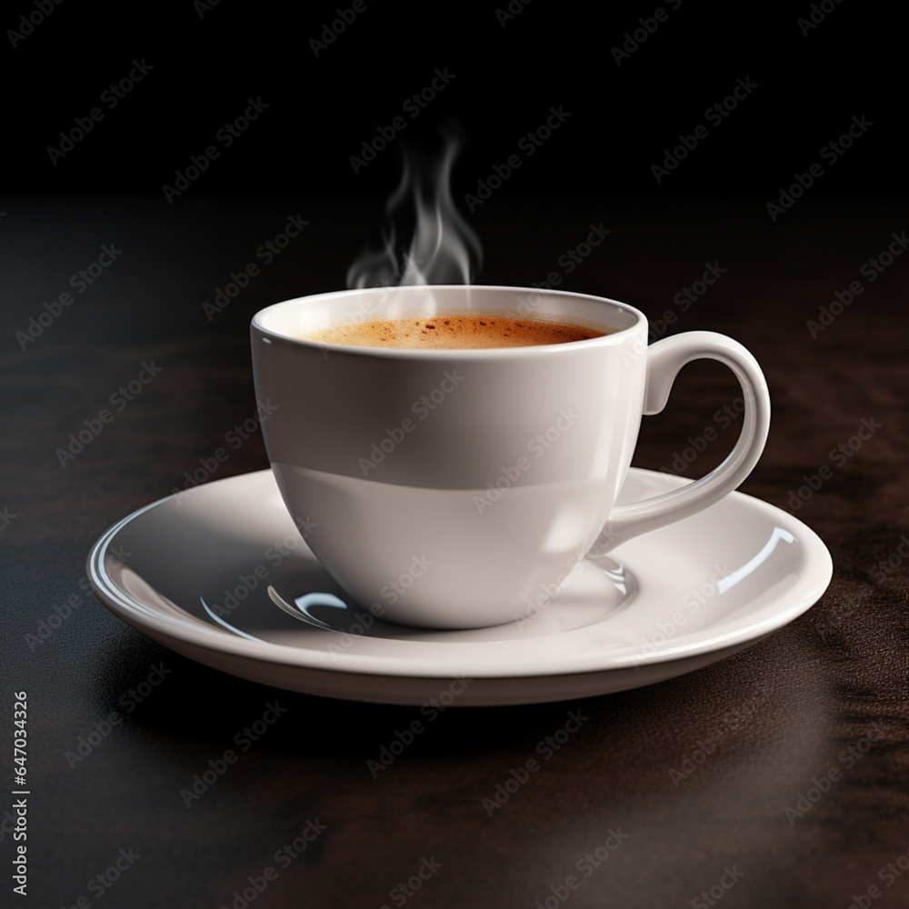 cup of coffee on black background cup of coffee on black background
