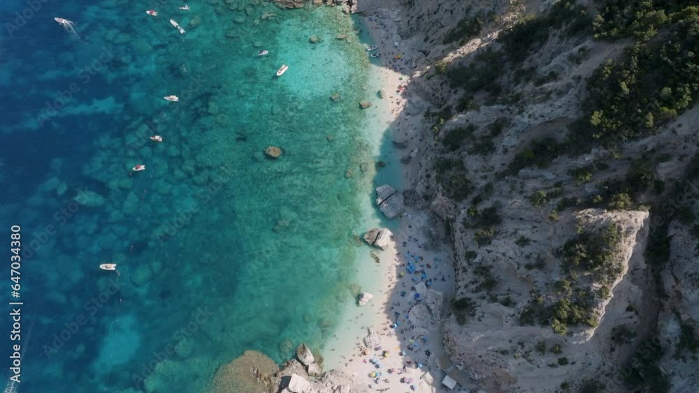 Coast of Baunei, Cliffs and crystal clear water, Aerial view, Sardinia, Italy Coast of Baunei, Cliffs and crystal clear water, Aerial view, Sardinia, Italy