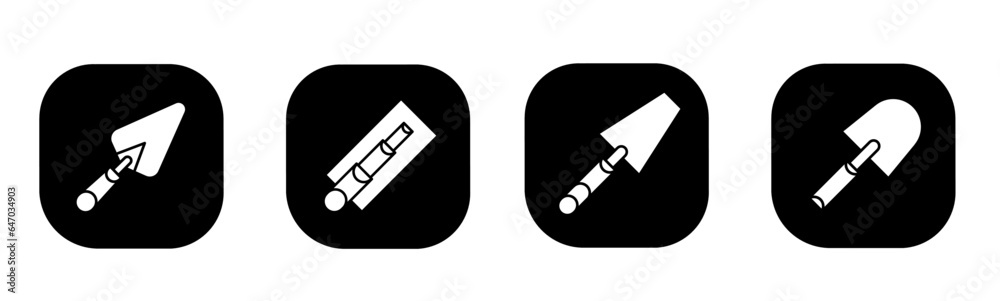Trowel icon in flat. A trowel icon design. Stock vector. Trowel icon in flat. A trowel icon design. Stock vector.