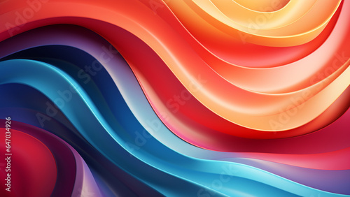 Colourful  Geometric Background with Fluid Shape Composition. AI art.