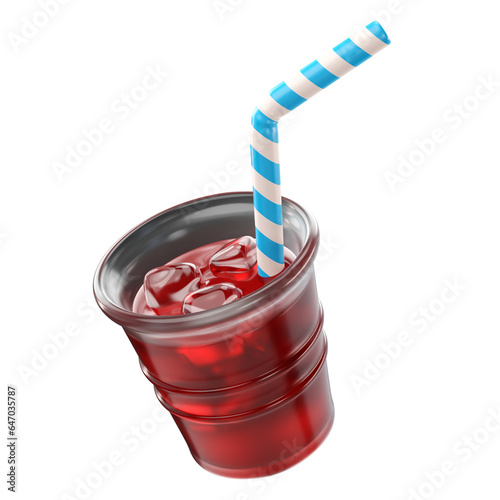 3d Birthday Icon Glass With Soda
