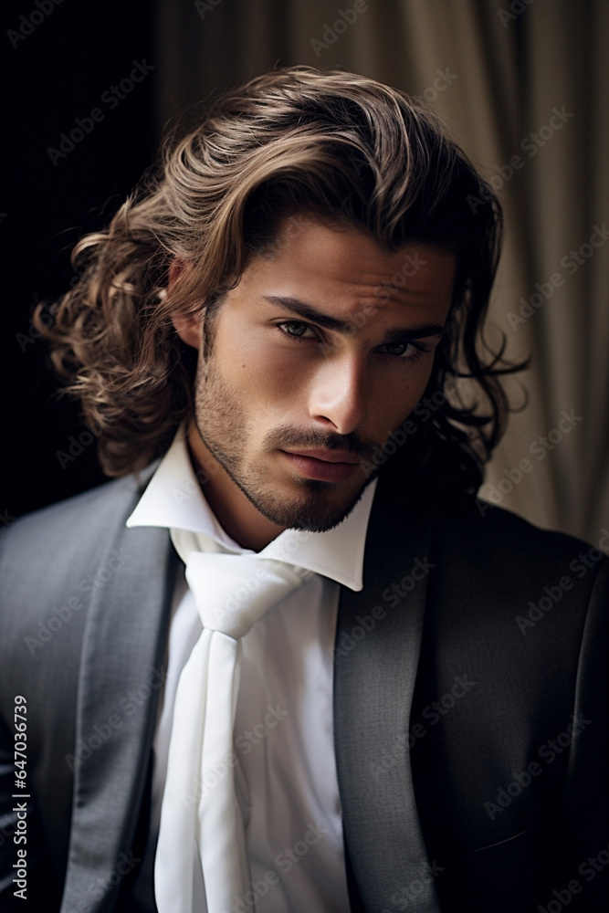 Fototapeta premium Adult attractive fashionable men person portrait