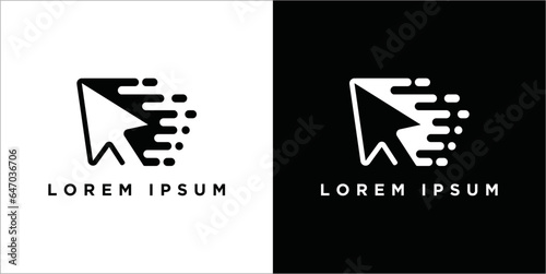 Elegant Pixel Arrow logo template, Fast Cursor logo concept, cursor logo with speed