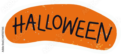 Halloween hand drawn text sticker decortaion photo