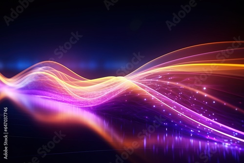 abstract futuristic background with pink blue glowing neon moving high speed wave lines and bokeh lights. Data transfer concept Fantastic wallpaper