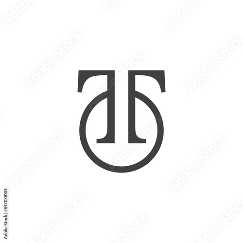 combination of letter o and letter t, vector illustration