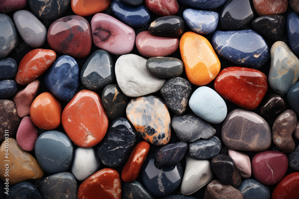 colorful stone top view background