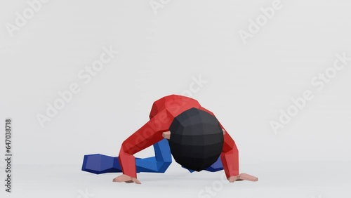 3d render dummy kowtow or begging