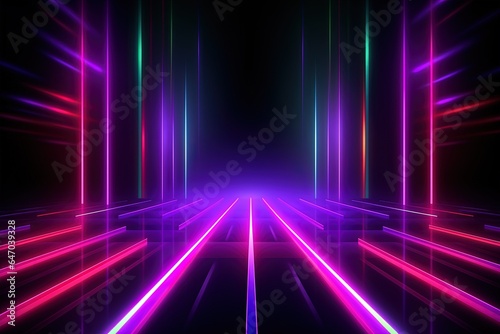 abstract futuristic background with pink blue glowing neon moving high speed wave lines and bokeh lights. Data transfer concept Fantastic wallpaper