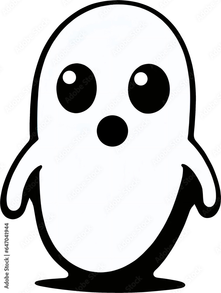 a cute ghost icon on a white background with a happy appearance. AI- Generative a cute ghost icon on a white background with a happy appearance. AI- Generative