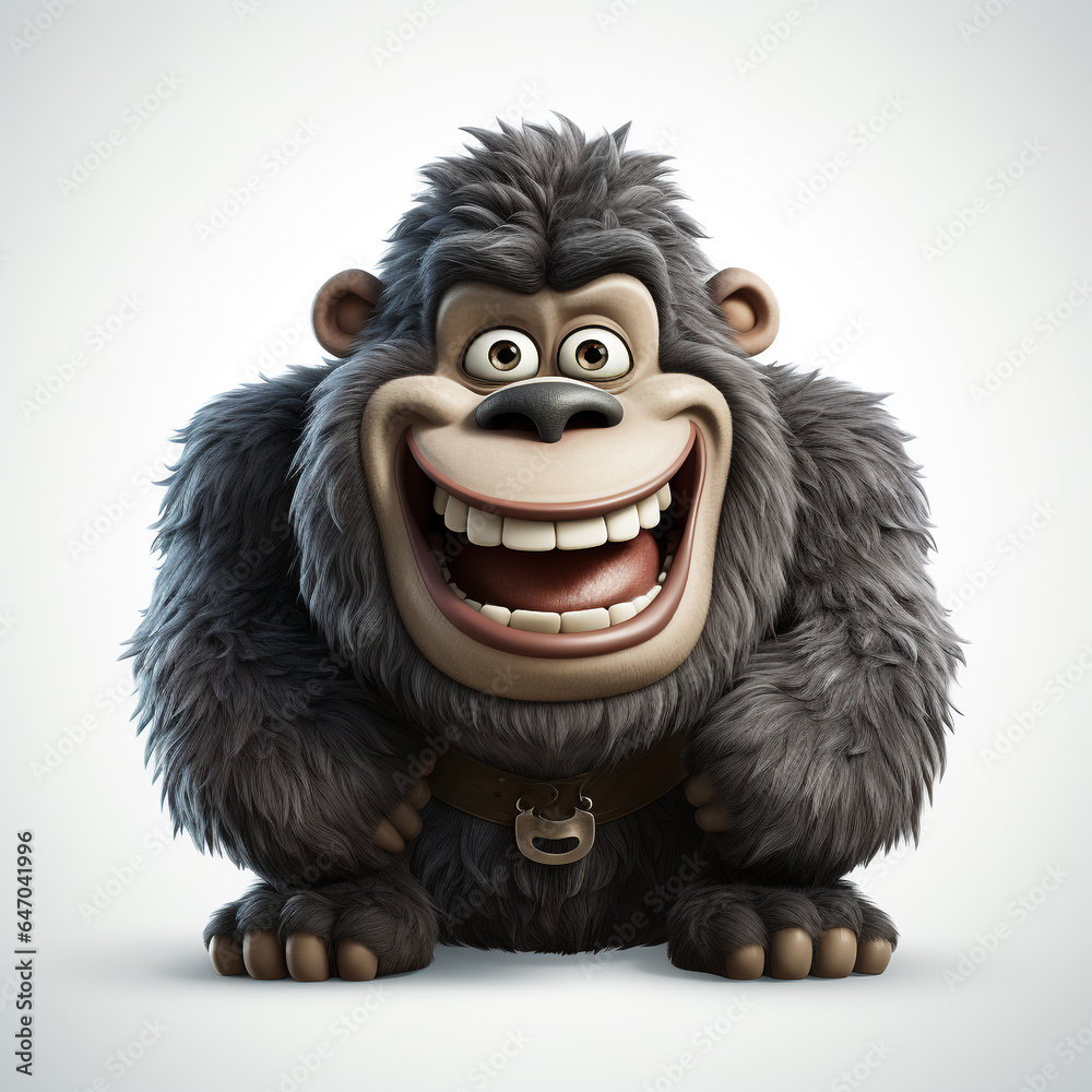 Fototapeta premium 3d cartoon cute gorilla
