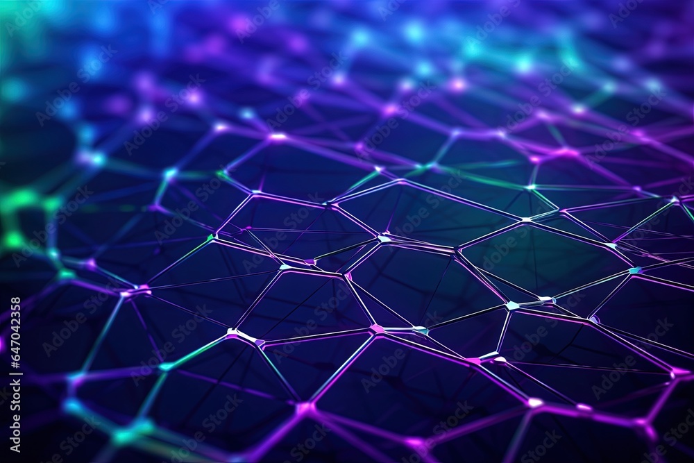 Fototapeta premium abstract futuristic background with pink blue glowing neon moving high speed wave lines and bokeh lights. Data transfer concept Fantastic wallpaper