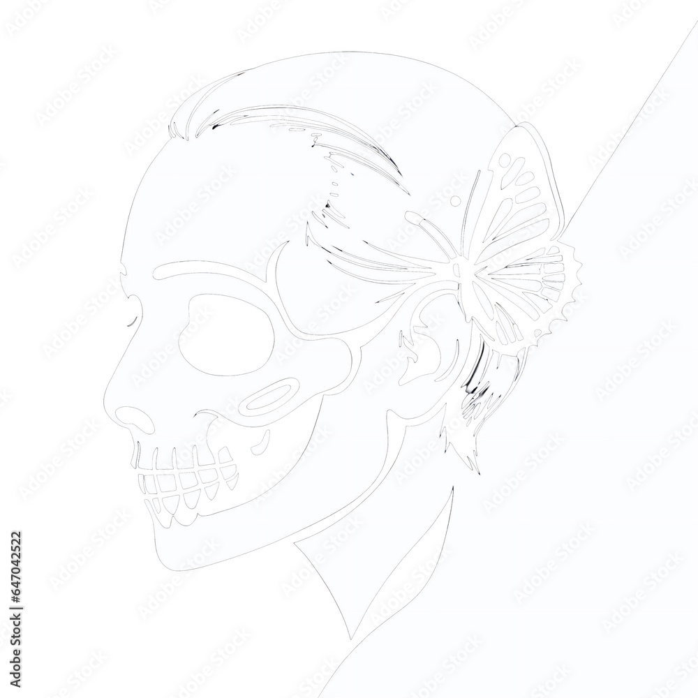 a skull with various patterns Looks strange in many ways. AI- Generative a skull with various patterns Looks strange in many ways. AI- Generative