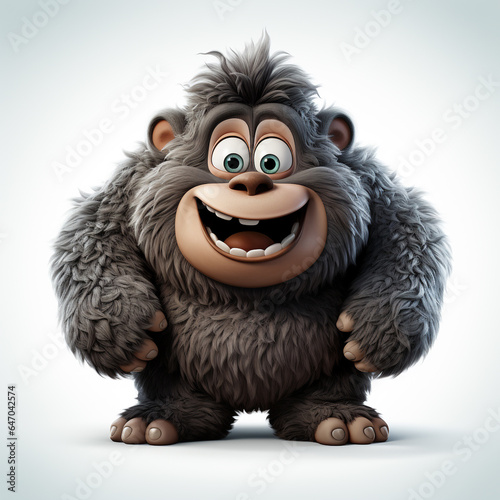 3d cartoon cute gorilla