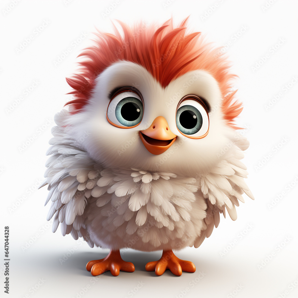 Obraz premium 3d cartoon cute hen