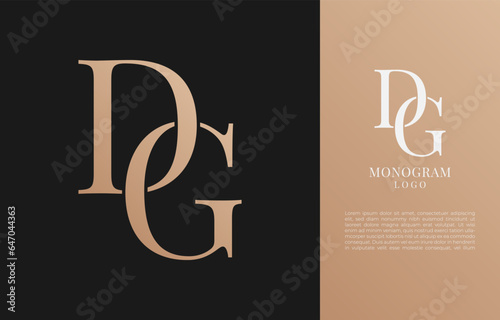 minimalist DG or GD initial letter vintage brand and logo
